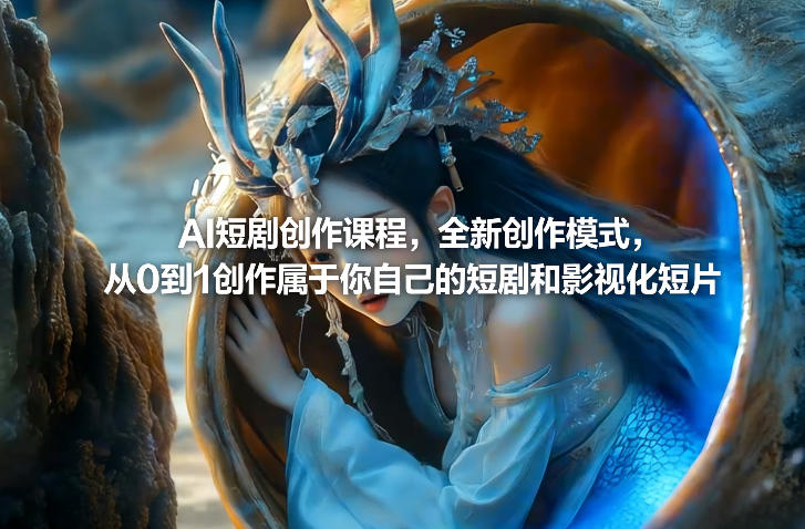 AI短剧创作课程，全新创作模式，从0到1创作属于你自己的短剧和影视化短片网创项目-知识付费-在线课程-自媒体创业-网络副业-优利资源优利资源网