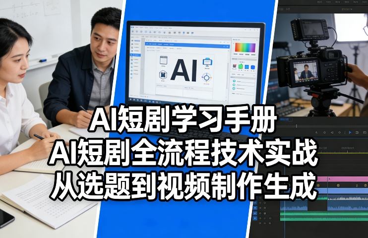AI短剧学习手册，AI短剧全流程技术实战，从选题到视频制作生成网创项目-知识付费-在线课程-自媒体创业-网络副业-优利资源优利资源网