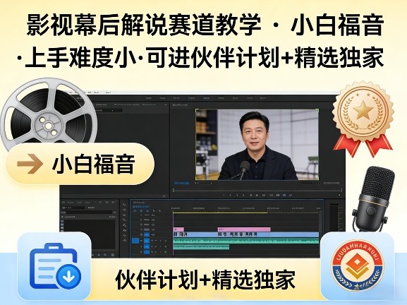某大佬的影视幕后解说赛道教学，小白福音，上手难度小，可进伙伴计划+精选独家网创项目-知识付费-在线课程-自媒体创业-网络副业-优利资源优利资源网