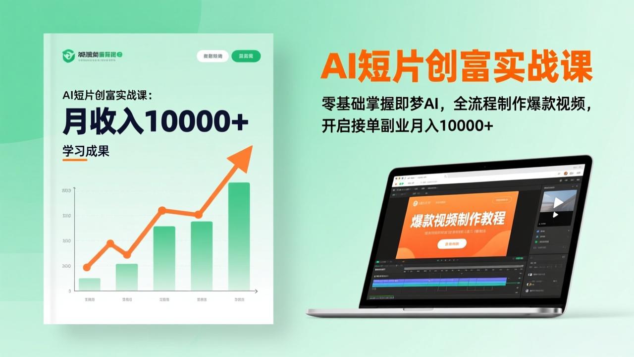 AI短片创富实战课：零基础掌握即梦AI，全流程制作爆款视频，开启接单副业月入10000+(更新网创项目-知识付费-在线课程-自媒体创业-网络副业-优利资源优利资源网
