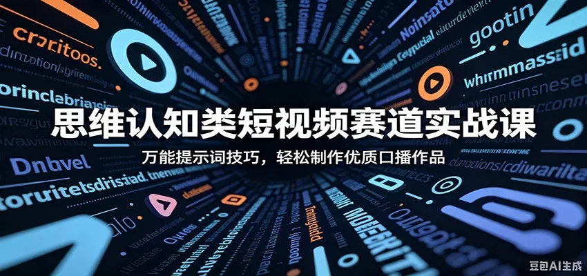 思维认知类短视频赛道实战课：万能提示词技巧，轻松制作优质口播作品网创项目-知识付费-在线课程-自媒体创业-网络副业-优利资源优利资源网