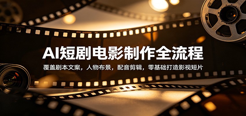 AI短剧电影制作全流程：覆盖剧本文案，人物布景，配音剪辑，零基础打造影视短片网创项目-知识付费-在线课程-自媒体创业-网络副业-优利资源优利资源网