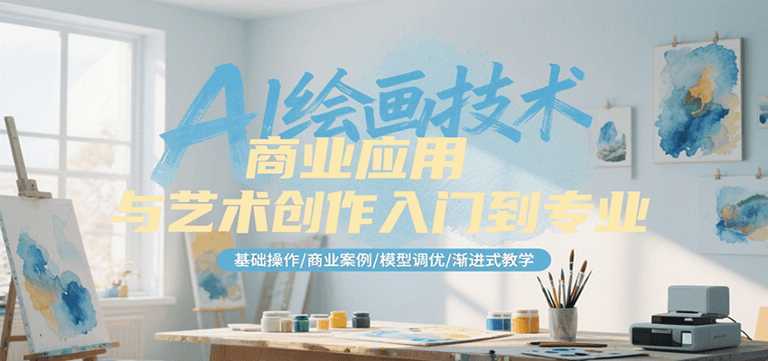 AI绘画技术商业应用与艺术创作入门到专业，基础操作/商业案例/模型调优/渐进式教学网创项目-知识付费-在线课程-自媒体创业-网络副业-优利资源优利资源网