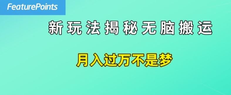 简单操作，每天50美元收入，搬运就是赚钱的秘诀【揭秘】网创项目-知识付费-在线课程-自媒体创业-网络副业-优利资源优利资源网