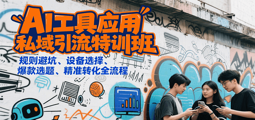 AI工具应用私域引流特训班，规则避坑、设备选择、爆款选题、精准转化全流程网创项目-知识付费-在线课程-自媒体创业-网络副业-优利资源优利资源网