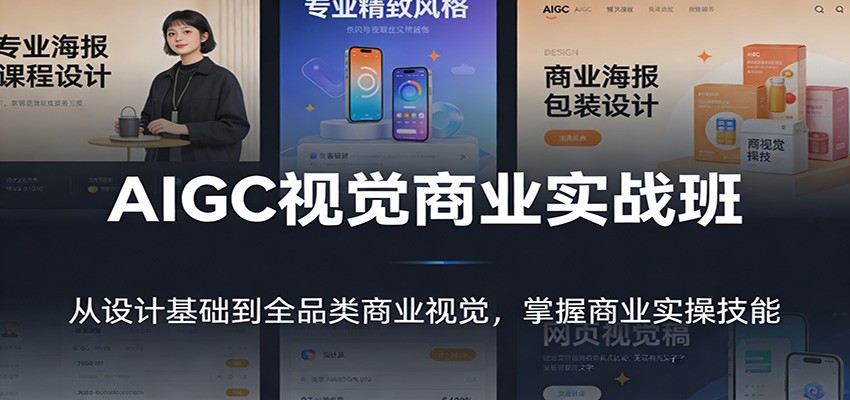 AIGC视觉商业实战班：从设计基础到全品类商业视觉，掌握商业实操技能网创项目-知识付费-在线课程-自媒体创业-网络副业-优利资源优利资源网
