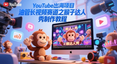 YouTube出海项目，油管长视频赛道之猴子达人秀制作教程网创项目-知识付费-在线课程-自媒体创业-网络副业-优利资源优利资源网