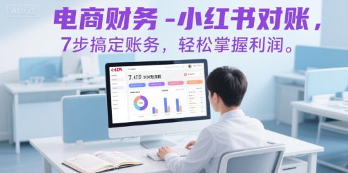 电商财务-小红书对账，7步搞定账务，轻松掌握利润网创项目-知识付费-在线课程-自媒体创业-网络副业-优利资源优利资源网