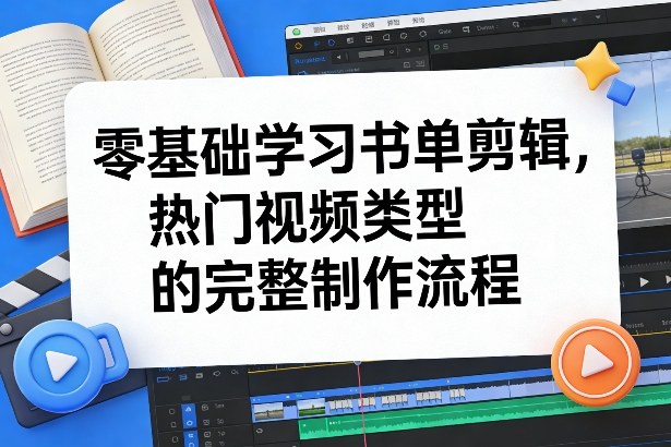 零基础学习书单剪辑，热门视频类型的完整制作流程(更新2026)网创项目-知识付费-在线课程-自媒体创业-网络副业-优利资源优利资源网