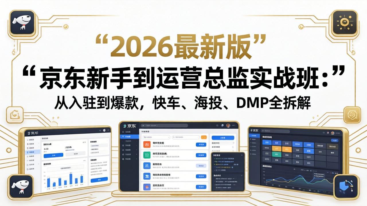 京东新手到运营总监实战班：从入驻到爆款，快车、海投、DMP全拆解，2026最新版网创项目-知识付费-在线课程-自媒体创业-网络副业-优利资源优利资源网