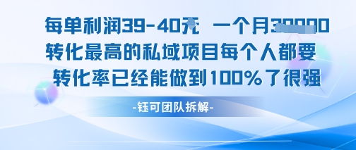 每单利润40一个月7k+转化最高的私域项目，每个人都要的产品转化率已经能做到100%网创项目-知识付费-在线课程-自媒体创业-网络副业-优利资源优利资源网