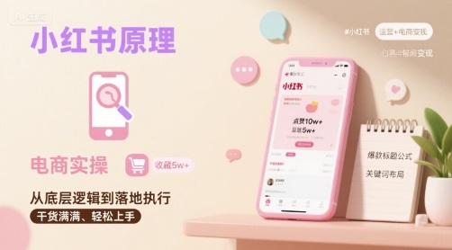 小红书原理以及详细实操流程，小红书电商教程网创项目-知识付费-在线课程-自媒体创业-网络副业-优利资源优利资源网