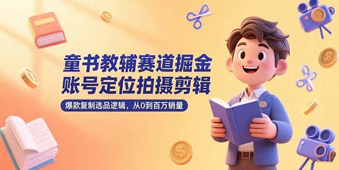 （15326期）童书教辅赛道掘金，账号定位拍摄剪辑，爆款复制选品逻辑，从0到百万销量网创项目-知识付费-在线课程-自媒体创业-网络副业-优利资源优利资源网