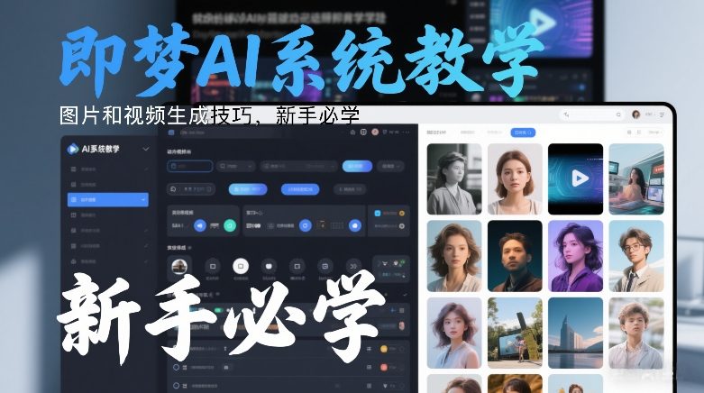 即梦AI系统教学，图片和视频生成技巧，新手必学网创项目-知识付费-在线课程-自媒体创业-网络副业-优利资源优利资源网