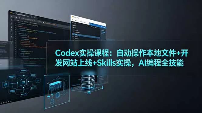 Codex实操课程：自动操作本地文件+开发网站上线+Skills实操，AI编程全技能网创项目-知识付费-在线课程-自媒体创业-网络副业-优利资源优利资源网
