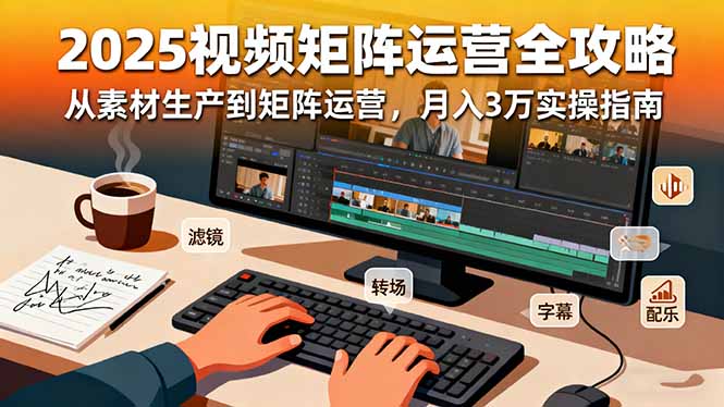 2025短视频矩阵运营全攻略：从素材生产到矩阵运营，月入3万实操指南网创项目-知识付费-在线课程-自媒体创业-网络副业-优利资源优利资源网
