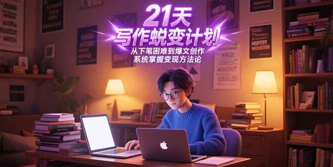 （15204期）21天写作蜕变计划，从下笔困难到爆文创作，系统掌握变现方法论网创项目-知识付费-在线课程-自媒体创业-网络副业-优利资源优利资源网