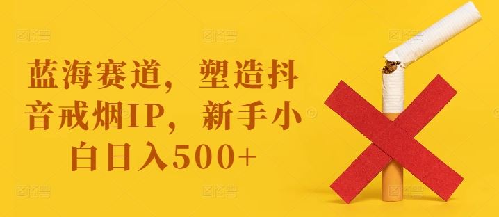 蓝海赛道，塑造抖音戒烟IP，新手小白日入500+【揭秘】网创项目-知识付费-在线课程-自媒体创业-网络副业-优利资源优利资源网