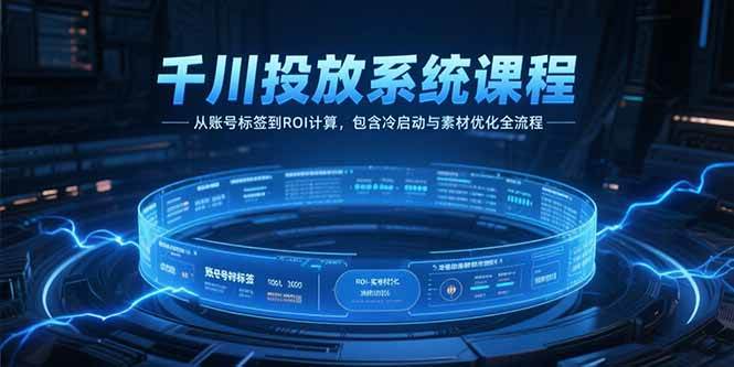 （15263期）千川投放系统课程，从账号标签到ROI计算，包含冷启动与素材优化全流程网创项目-知识付费-在线课程-自媒体创业-网络副业-优利资源优利资源网