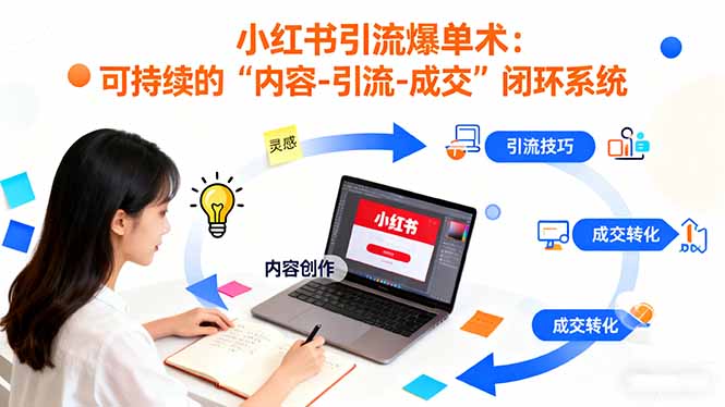 小红书引流爆单术：构建一套低成本 可持续的“内容-引流-成交”闭环系统网创项目-知识付费-在线课程-自媒体创业-网络副业-优利资源优利资源网