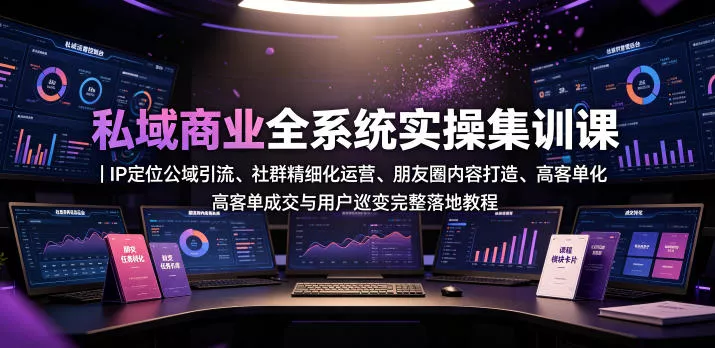私域商业全系统实操课｜IP定位公域引流、社群精细化运营、朋友圈内容打造、高客单成交与用户裂变完整落地教程网创项目-知识付费-在线课程-自媒体创业-网络副业-优利资源优利资源网