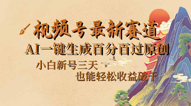 （14363期）视频号最新爆火赛道，AI一键生成百分百过原创，小白新号三天，也能轻松…网创项目-知识付费-在线课程-自媒体创业-网络副业-优利资源优利资源网