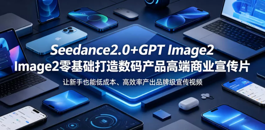 Seedance2.0+GPT Image2零基础打造数码产品高端商业宣传片，让新手也能低成本、高效率产出品牌级宣传视频网创项目-知识付费-在线课程-自媒体创业-网络副业-优利资源优利资源网