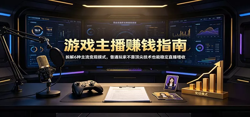 游戏主播赚钱指南:拆解6种主流变现模式,普通玩家不靠顶尖技术也能稳定直播增收网创项目-知识付费-在线课程-自媒体创业-网络副业-优利资源优利资源网