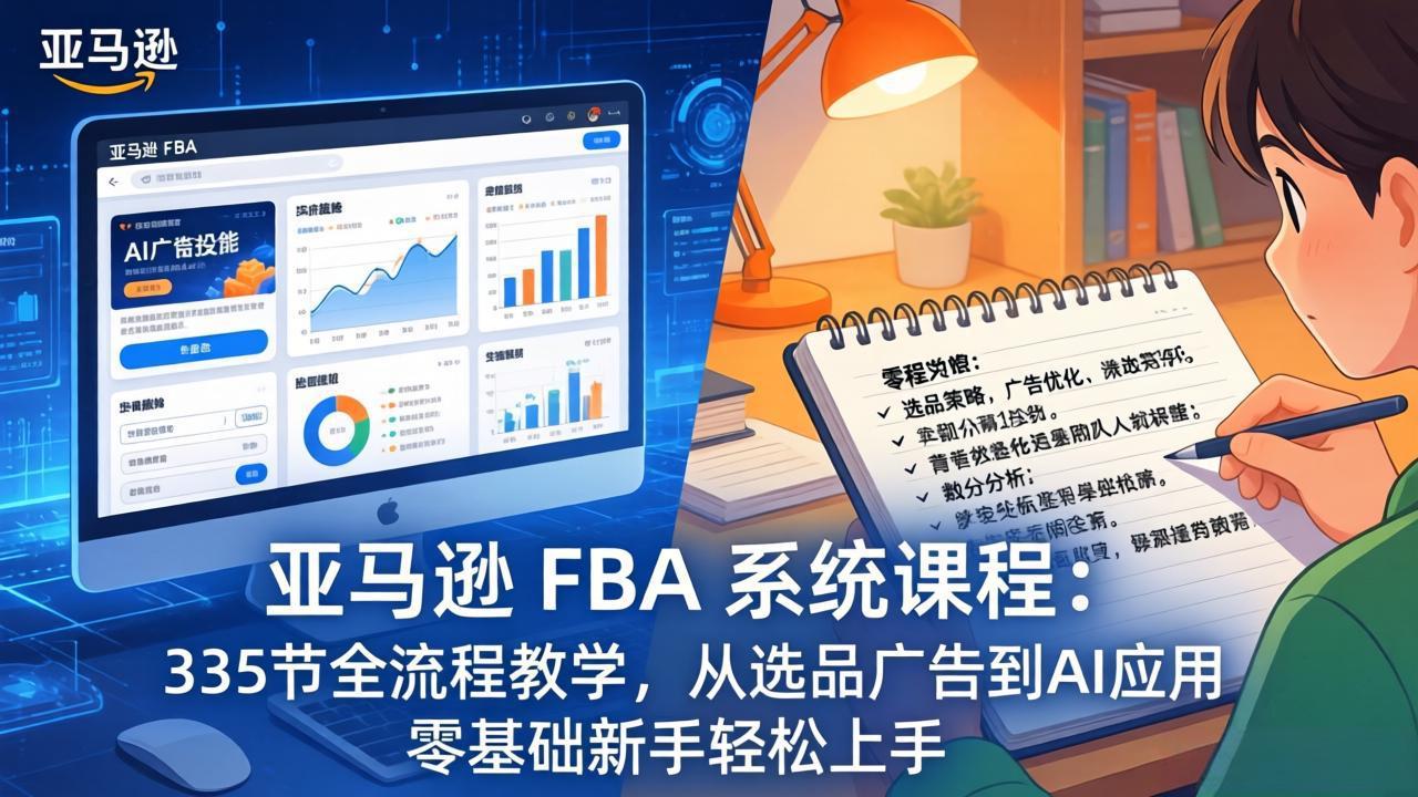 亚马逊 FBA 系统课程(更新26年3月网创项目-知识付费-在线课程-自媒体创业-网络副业-优利资源优利资源网