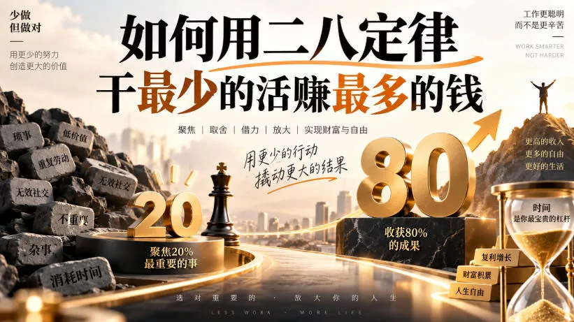 付费文章：如何用二八定律干最少的活賺最多的钱网创项目-知识付费-在线课程-自媒体创业-网络副业-优利资源优利资源网