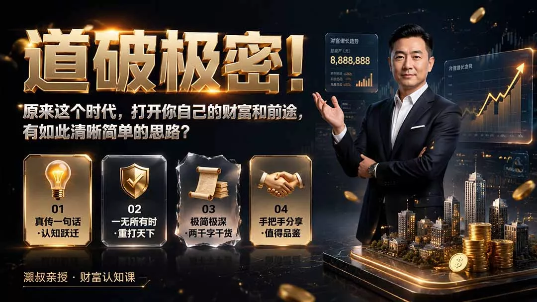 付费文章：道破极密！原来这个时代，打开你自己的财富和前途，有如此清晰简单的思路？网创项目-知识付费-在线课程-自媒体创业-网络副业-优利资源优利资源网