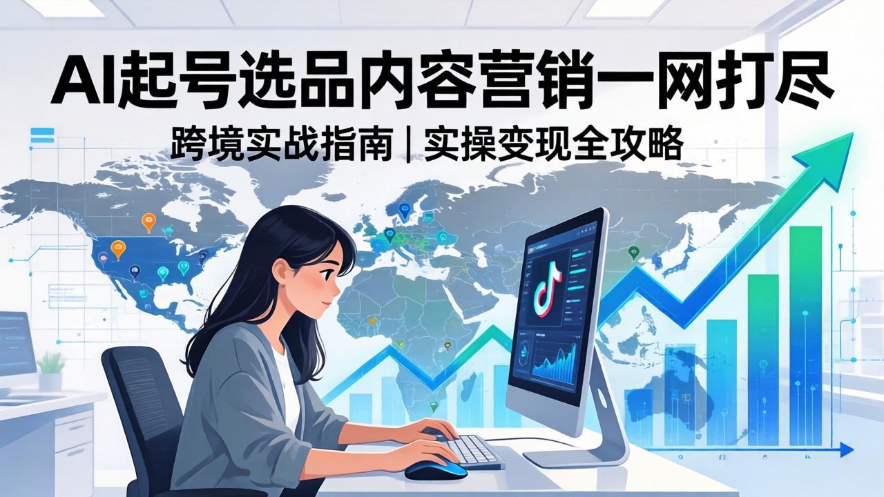 2026 TikTok 跨境AI实操：从零基础到变现全流程，AI起号选品内容营销一网打尽网创项目-知识付费-在线课程-自媒体创业-网络副业-优利资源优利资源网
