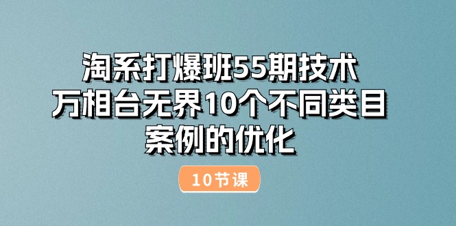（10996期）淘系打爆班55期技术：万相台无界10个不同类目案例的优化（10节）网创项目-知识付费-在线课程-自媒体创业-网络副业-优利资源优利资源网