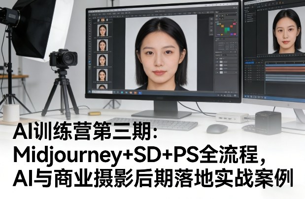 AI训练营第三期：Midjourney+SD+PS全流程，AI与商业摄影后期落地实战案例网创项目-知识付费-在线课程-自媒体创业-网络副业-优利资源优利资源网