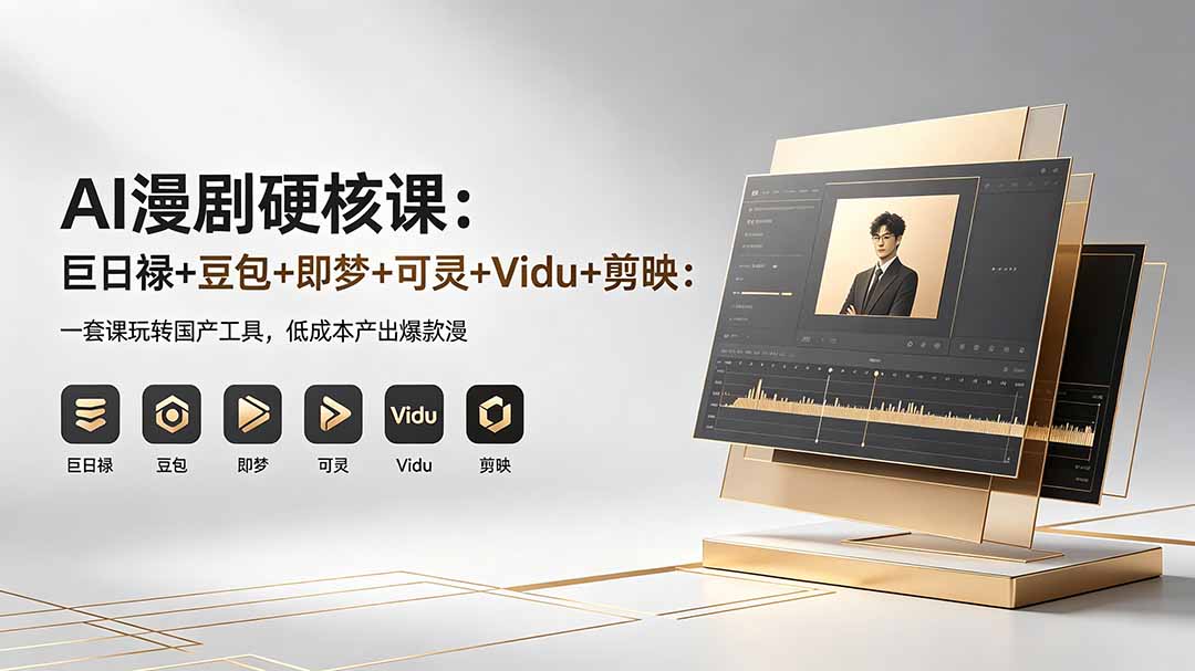 AI漫剧硬核课：巨日禄+豆包+即梦+可灵+Vidu+剪映：一套课玩转国产工具，低成本产出爆款漫剧网创项目-知识付费-在线课程-自媒体创业-网络副业-优利资源优利资源网