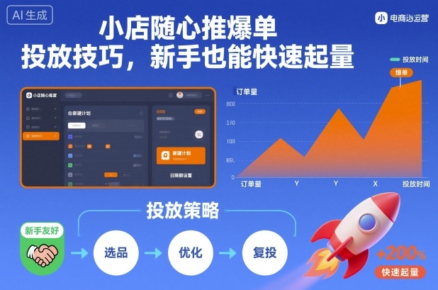 小店随心推爆单投放技巧，新手也能快速起量网创项目-知识付费-在线课程-自媒体创业-网络副业-优利资源优利资源网