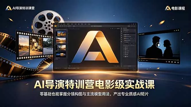 AI导演特训营电影级实战课，零基础也能掌握分镜构图与主流模型用法，产出专业质感AI短片网创项目-知识付费-在线课程-自媒体创业-网络副业-优利资源优利资源网