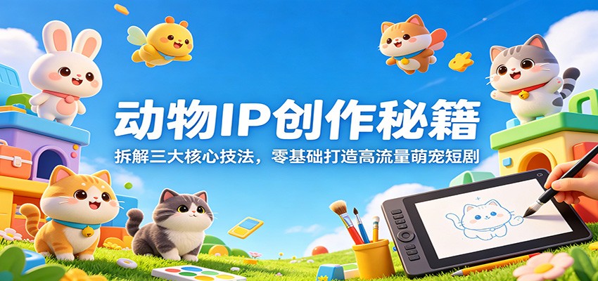 动物IP创作秘籍：拆解三大核心技法，零基础打造高流量萌宠短剧网创项目-知识付费-在线课程-自媒体创业-网络副业-优利资源优利资源网