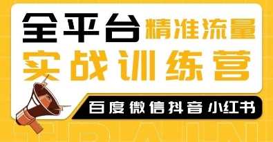 全平台精准流量实战训练营，百度微信抖音小红书SEO引流教程网创项目-知识付费-在线课程-自媒体创业-网络副业-优利资源优利资源网