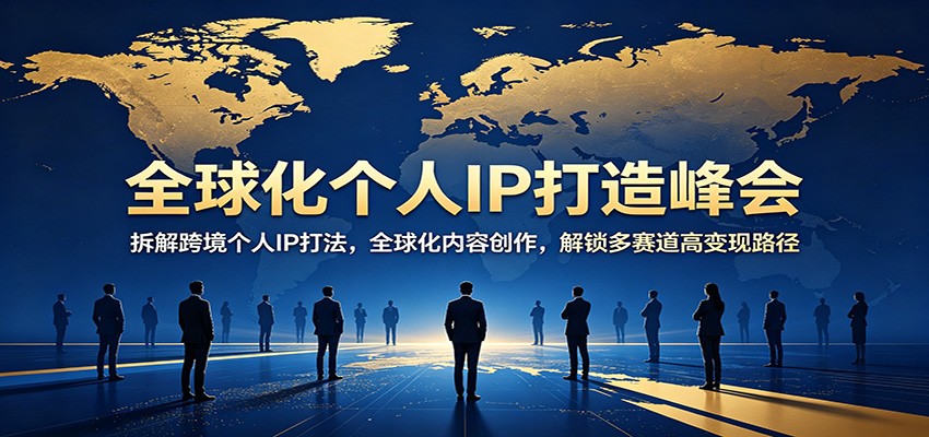 全球化个人IP打造峰会：拆解跨境个人IP打法，全球化内容创作，解锁多赛道高变现路径网创项目-知识付费-在线课程-自媒体创业-网络副业-优利资源优利资源网