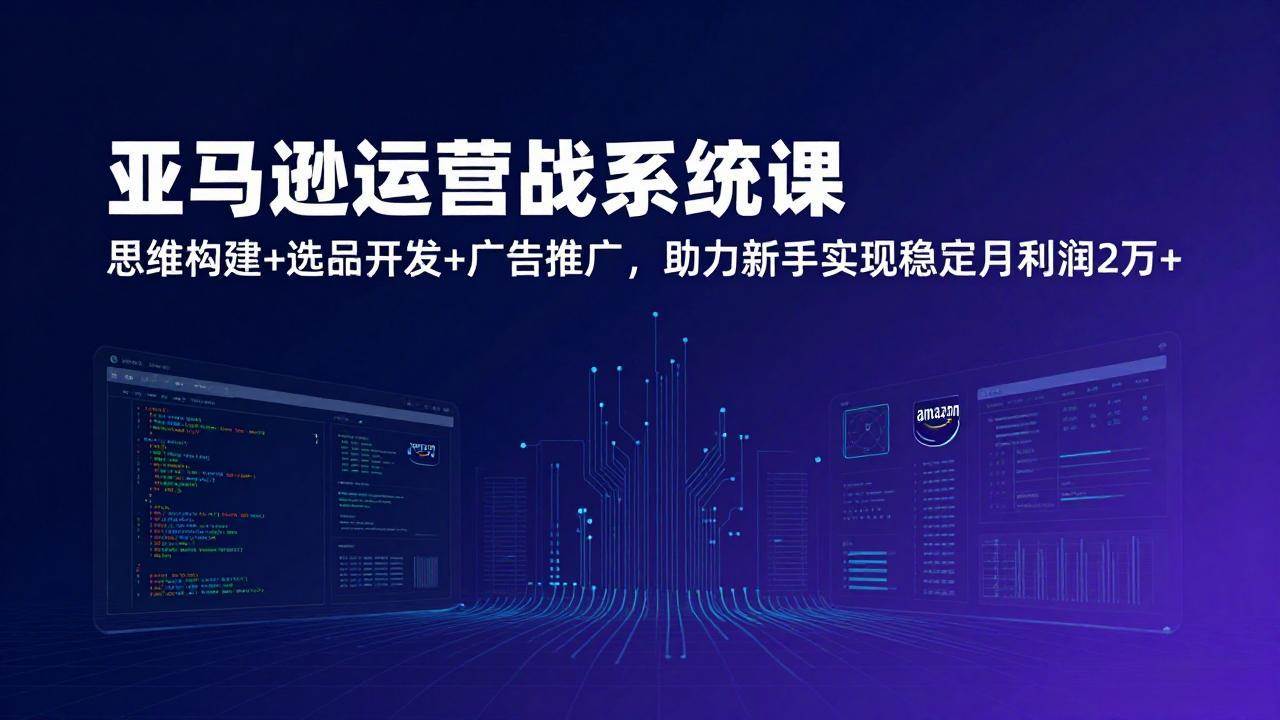（17311期）亚马逊运营实战系统课，思维构建+选品开发+广告推广，助力新手实现稳定月利润2万+（更新）网创项目-知识付费-在线课程-自媒体创业-网络副业-优利资源优利资源网