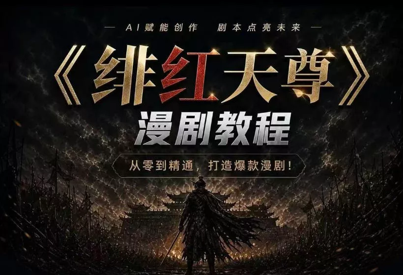 绯红天尊AI漫剧系统教程｜从零入门到精通，工具运用+剧本创作+爆款逻辑+提示词素材+镜头剪辑，全套爆款漫剧落地实战课网创项目-知识付费-在线课程-自媒体创业-网络副业-优利资源优利资源网