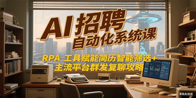 AI招聘自动化系统课，RPA工具赋能简历智能筛选+主流平台群发复聊全攻略网创项目-知识付费-在线课程-自媒体创业-网络副业-优利资源优利资源网