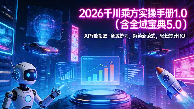 2026 千川乘方实操手册 1.0(含全域宝典 5.0网创项目-知识付费-在线课程-自媒体创业-网络副业-优利资源优利资源网