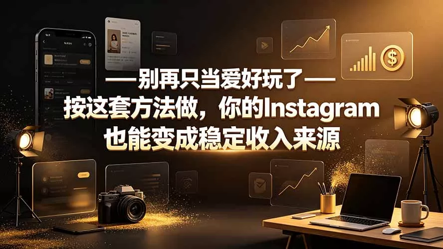 别再只当爱好玩了——按这套方法做，你的Instagram也能变成稳定收入来源网创项目-知识付费-在线课程-自媒体创业-网络副业-优利资源优利资源网