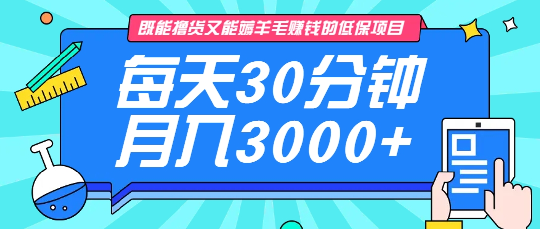 既能撸货又能赚钱的长期低保项目，每天30分钟，多号百分百稳定月入3000+！网创项目-知识付费-在线课程-自媒体创业-网络副业-优利资源优利资源网