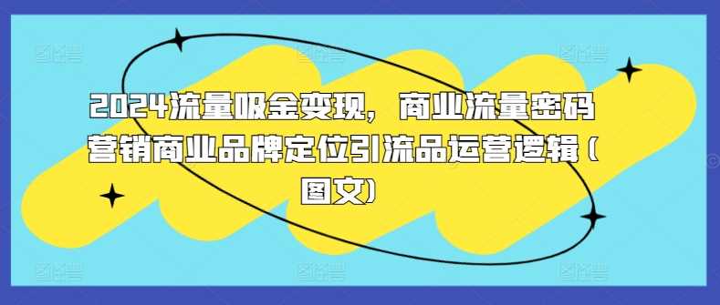 2024流量吸金变现，商业流量密码营销商业品牌定位引流品运营逻辑(图文)网创项目-知识付费-在线课程-自媒体创业-网络副业-优利资源优利资源网