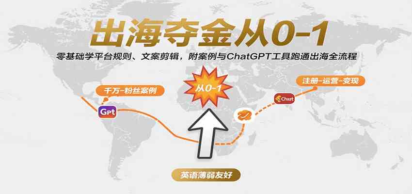 出海夺金从0-1：零基础学平台规则、文案剪辑，附案例与ChatGPT工具跑通出海全流程网创项目-知识付费-在线课程-自媒体创业-网络副业-优利资源优利资源网