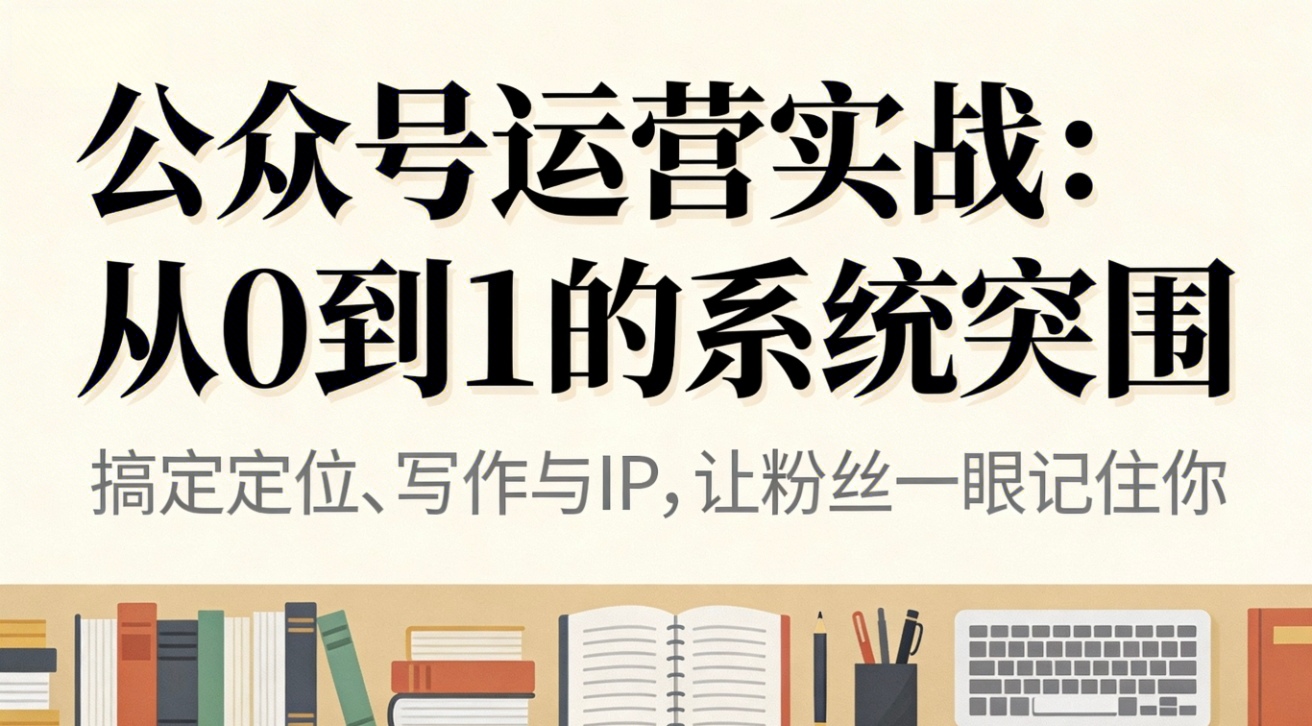 公众号运营实战：从0到1的系统突围网创项目-知识付费-在线课程-自媒体创业-网络副业-优利资源优利资源网