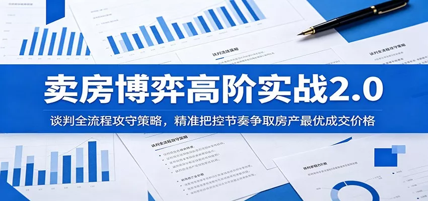 卖房博弈高阶实战2.0：谈判全流程攻守策略，精准把控节奏争取房产最优成交价格网创项目-知识付费-在线课程-自媒体创业-网络副业-优利资源优利资源网
